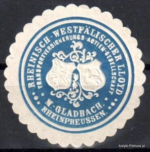 Winieta, siegielmarke , zalepka - Gladbach - Lloyd - versicher. - Nr229/a
