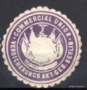 Winieta, siegielmarke , zalepka - Commercial Union Versicherung -- ubezpieczenia  -  Nr 240/a