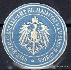 Winieta, siegielmarke , zalepka - Ober Hofmarschall - Nr 335/a