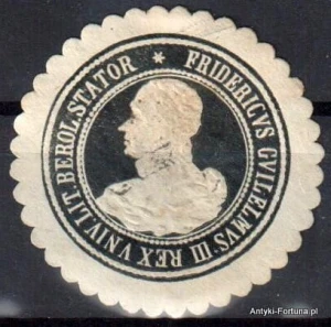 Sygnatura pieczęci Fridericus Guilelmus III REX Nr 414/a