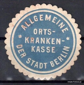 Winieta, siegielmarke , zalepka  - Ort-Krankenkasse Berlin - Nr 415/a