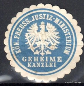 Winieta, siegielmarke , zalepka - Justiz  Ministerium -  Nr 436/a