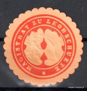 Winieta, siegielmarke , zalepka - Lebschutze - Głubczyce - Pl 55