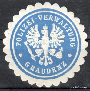 Winieta, siegielmarke , zalepka - Graudenz - Grudziądz -  Pl 130  - Policja