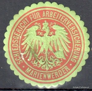Winieta, siegielmarke , zalepka- Marienwerder - Kwidzyn - Pl 136