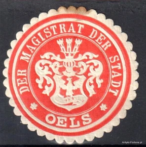 Winieta, siegielmarke , zalepka - Oels - Oleśnica  - Pl 217