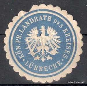  Winieta, siegielmarke , zalepka - Lubbecke - Nr 580/A