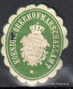  Winieta, siegielmarke , zalepka - Koenigh. Oberhofmarschallamt -   Nr 616/A