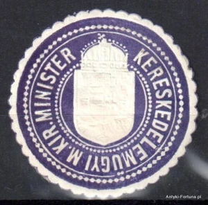  Winieta, siegielmarke , zalepka- Kereskedelmugyi M. Kir. Minister - Nr 630/A