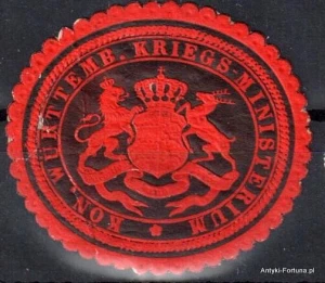  Winieta, siegielmarke , zalepka - Kriegs Ministerium - Nr 641/A