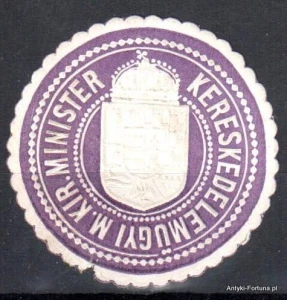  Winieta, siegielmarke , zalepka- Kereskedelmugyi M. Kir. Minister - Nr 648/A