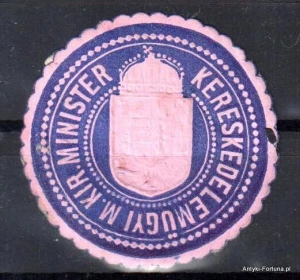  Winieta, siegielmarke , zalepka- Kereskedelmugyi M. Kir. Minister - Nr 649/A