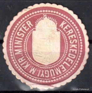  Winieta, siegielmarke , zalepka- Kereskedelmugyi M. Kir. Minister - Nr 651/A