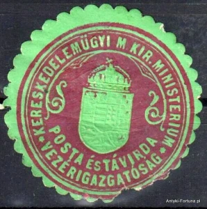 Winieta, siegielmarke , zalepka- Kereskedelmugyi M. Kir. Minister - Nr 653/A