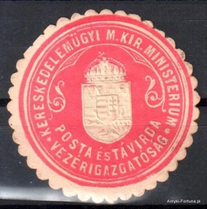  Winieta, siegielmarke , zalepka- Kereskedelmugyi M. Kir. Minister - Nr 654/A