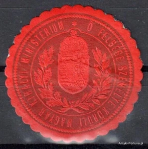  Winieta, siegielmarke , zalepka- Kereskedelmugyi M. Kir. Minister - Nr 655/A