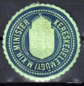  Winieta, siegielmarke , zalepka- Kereskedelmugyi M. Kir. Minister - Nr 656/A