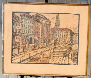 Obraz , rycina  , grafika - Targ - Nr 43/H