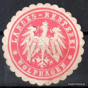 Winieta, siegielmarke - Landes Renterei  Wolfhagen - Nr 670/A