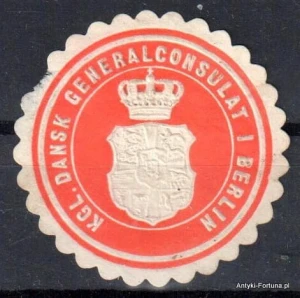 Winieta, siegielmarke- Kgl. Dansk Generalconsulat i Berlin - Nr 688/A