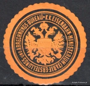  Winieta, siegielmarke  - K.K. Eisenbahn Ministerium - Nr 737/A 
