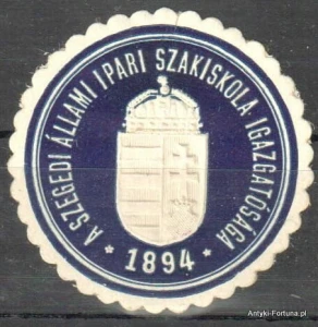  Winieta, siegielmarke - Szeged - szkoła - Węgry - Nr 748/A