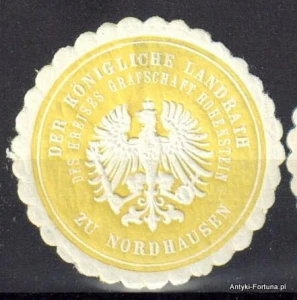  Winieta, siegielmarke  - K. Landrath Kreises Hohenstein zu Nordhausen  - Nr 762/A