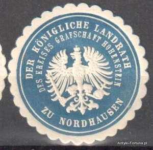 Winieta, siegielmarke - K. Landrath Kreises Hohenstein zu Nordhausen - Nr 763A