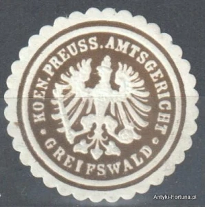  Winieta, siegielmarke  - Greipswald - Nr 850/A