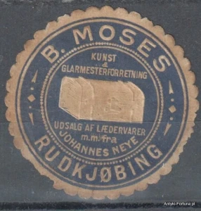  Winieta, siegielmarke  - B.Moses - Rudkjobing - Nr 851/A