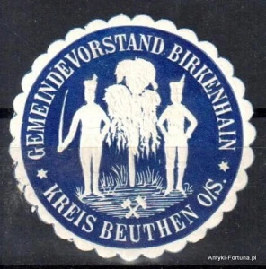 Winieta, siegielmarke , zalepka - Birkenhain- Brzeziny Śl.  Pl 256