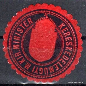Winieta, siegielmarke , zalepka- Kereskedelmugyi M. Kir. Minister - Nr 871/A/A