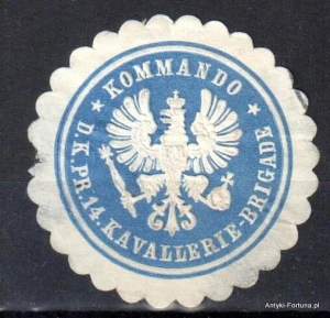  Winieta, siegielmarke , zalepka - Komando 14 Kavallerie-Brigade - Nr 921/A