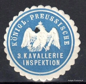  Winieta, siegielmarke , zalepka - 3 Kavallerie Inspektion - Nr 922/A