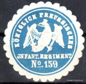  Winieta, siegielmarke , zalepka - Infant. Regiment No 159 -- Nr 935/A