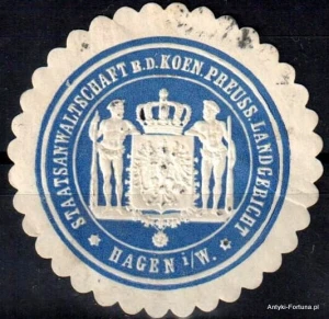  Winieta, siegielmarke , zalepka - Hagen/W. - Nr 1001/A