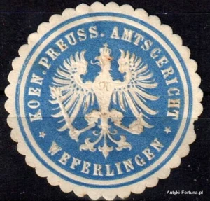 Winieta, siegielmarke , zalepka - Weferlingen - Nr 1075/A