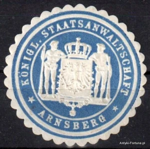 Winieta, siegielmarke , zalepka - Arnsberg - Nr 1076/A