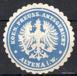 Winieta, siegielmarke , zalepka - Altena i W - Nr 1083/A