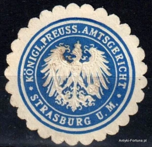 Winieta, siegielmarke , zalepka - Strasburg u M - Nr 1086/A