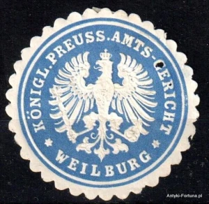 Winieta, siegielmarke , zalepka - Weilburg  - Nr 1096/A