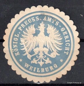 Winieta, siegielmarke , zalepka - Weilburg - Nr 1117/A