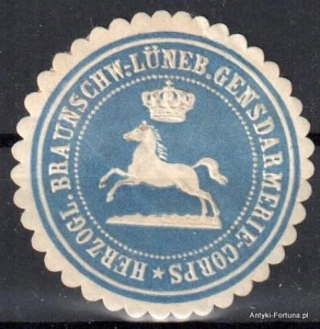 Winieta, siegielmarke , zalepka -  Herzogl. Brunszwik-Lüneb. Gensdarmerie-Corps - Nr 1131/A