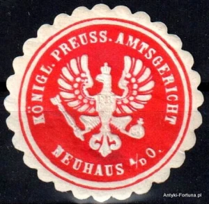 Winieta, siegielmarke , zalepka - Neuhaus A.D/O - Nr 1162/A