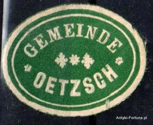 Winieta, siegielmarke , zalepka - Gemeinde Oetzsch - Nr 1165/A