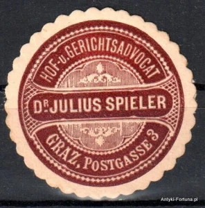 Winieta, siegielmarke , zalepka - Dr. Julius Spieler - Graz - Nr 1207/A