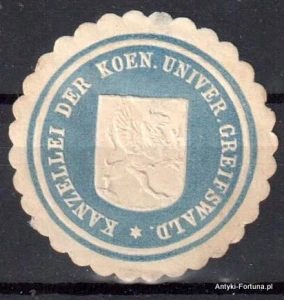 Winieta, siegielmarke , zalepka - Greifswald Universitat - Nr 1221/A