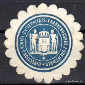Winieta, siegielmarke , zalepka - Greifswald Universitat - Nr 1222/A