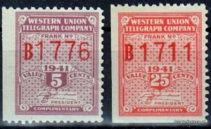 Znaczek revenue - Western Union - 1941r