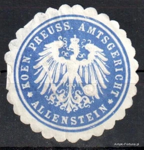 Winieta, siegielmarke , zalepka - Allenstein - Olsztyn - Pl 304